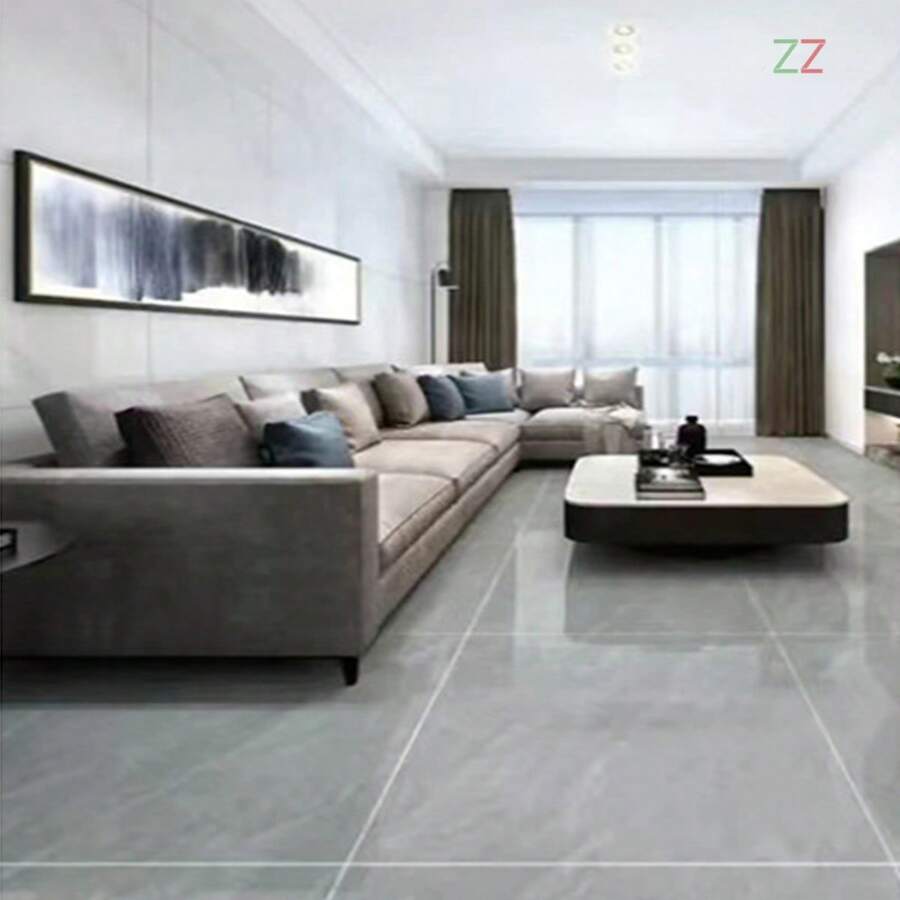 1 Peça - Piso Vinílico Adesivo Pietruzza - Padrão Pedra - 0,2m2 - Autocolante - 45,7 X 45,7 - 2mm Espessura - Cemento Bruciato - Visão 1