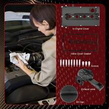 Engine Valve ROCKER COVER For Vauxhall Astra Corsa Mervia VVT 1.6 1.8 55564395 - Dark Grey - View 3