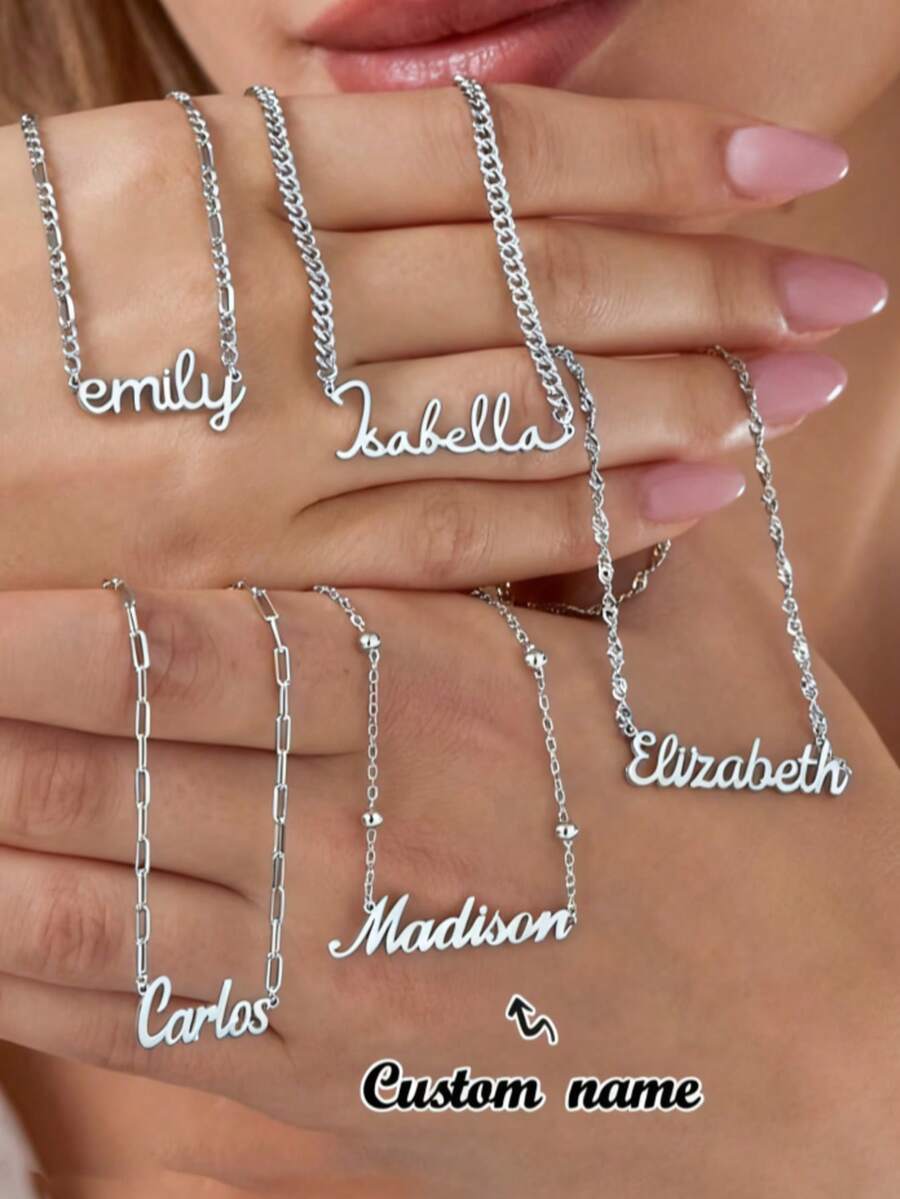 1 chiếc vòng cổ khắc tên theo yêu cầu bằng thép không gỉ, vòng cổ choker mặt dây chuyền chữ cái, món quà lý tưởng cho các cặp đôi, bạn bè, gia đình, Ngày của Mẹ, vàng, bạc, thời trang, mùa thu, tối giản, thường ngày, cổ điển, đồng xu tùy chỉnh, cá nhân hóa, món quà độc đáo cho bạn gái, mẹ, gia đình, bạn bè, con gái nhân dịp kỷ niệm, Ngày Valentine, Ngày của Mẹ, sinh nhật, tốt nghiệp, đeo hàng ngày, đám cưới, dạ hội, tình yêu vĩnh cửu, thời trang mùa xuân 2026. - Bạc - Xem 1