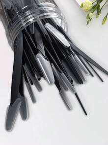 50/30/12/5/1 Pcs Eyebrow Trimmer Set, Black & Pink Jar Eyebrow Trimmer, Exfoliating Tool, Facial & Body Hair Trimmer, Long Handle Eyebrow Shaper, Depilation Tool, Body Hair Trimmer And Facial Eyebrow Trimmer Set With Precision Protective Cover Long Blade, Suitable For Women Travel Eyebrow, Eyebrow/Facial Hair, Eyebrow Trimmer, Unisex - Multicolor - View 3