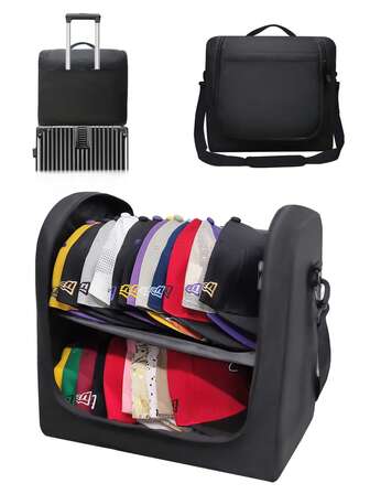 Stor hattväska för basebollkepsar, snygg hattorganisatör för resor och flytt, perfekt förvaringslösning för snapback-kepsar, bärbar hatthållare för 24 kepsar, perfekt för modeentusiaster och utomhusäventyr, viktigt tillbehör för sportälskare och resenärer, hållbar och lätt design för enkel transport, perfekt present till hattsamlare och fashionistas, mångsidig förvaring för alla dina favoritkepsar, håll dina hattar organiserade och skyddade med stil, perfekt för bilresor, camping och vardagsbruk, ett måste för varje hattälskares samling.