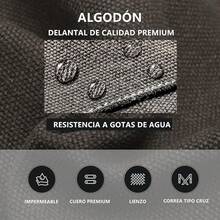 Delantal de Chef delantal de lona de algodón con espalda cruzada para hombres y mujeres, correa ajustable y delantal con bolsillos grandes, delantal de cocina para hornear - gris - Ver 5
