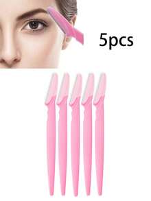 50/30/12/5/1 Pcs Eyebrow Trimmer Set, Black & Pink Jar Eyebrow Trimmer, Exfoliating Tool, Facial & Body Hair Trimmer, Long Handle Eyebrow Shaper, Depilation Tool, Body Hair Trimmer And Facial Eyebrow Trimmer Set With Precision Protective Cover Long Blade, Suitable For Women Travel Eyebrow, Eyebrow/Facial Hair, Eyebrow Trimmer, Unisex - Multicolor - View 9