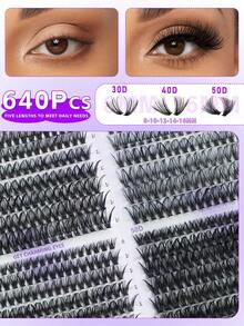 Bộ dụng cụ nối mi 640 món, quà tặng Giáng sinh - Bao gồm mi giả, keo dán, nước tẩy trang, nhíp và cọ, dễ sử dụng cho cả chuyên gia và người mới bắt đầu, tiện lợi cho việc sử dụng tại nhà. Bộ dụng cụ nối mi cơ bản dành cho người mới bắt đầu: Bao gồm mi giả, keo dán, nước tẩy trang và các dụng cụ, giúp bạn dễ dàng tạo ra kết quả chuyên nghiệp ngay tại nhà. - màu đen - Xem 3