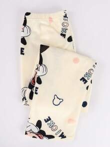 Pijama de mujer de franela con estampado de dibujos animados, Ropa de dormir para invierno, Sets de Pijamas de Mujer - Beis - Ver 7
