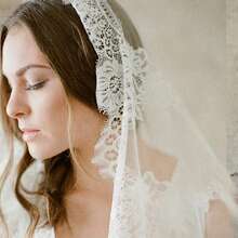 1pc Bridal Lace Trim Veil With Train, Wedding Chapel Veil, Wedding Accessory, Wedding Gift - Multicolor - View 8