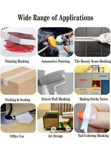 20米低粘性遮蔽胶带，艺术家胶带，白色艺术胶带，可移除纸条，适用于绘制艺术水彩画布框架，非常适合家庭、学校用品、DIY 艺术、办公室、工艺品、标签、绘画墙面