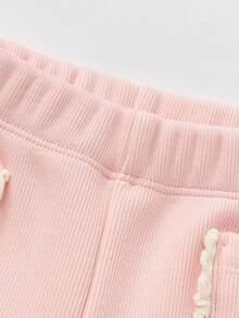 Balabala BalaOne Baby Fleece-Lined Flared Pants 2025 Winter, Warm Leggings For Girls - White Red - View 6