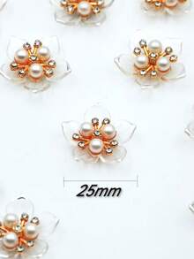 50 piezas de 25mm Apliques de flores de cristal con borde plateado, DIY para joyería, zapatos, ropa, bolsos, regalos