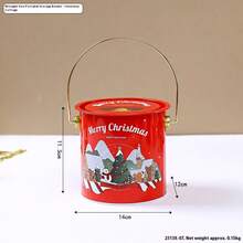 1pc Santa Claus, Snowman, Reindeer Candy Tin Bucket, Christmas Gift, Cookies, Snacks, Toys Storage, Christmas Children Gift Packaging