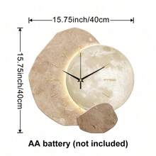 1pc Silent Wall Clock With 2D Textured Colorful Planet Blocks, Super Quiet Quartz Movement, No Ticking Sound, Suitable For Living Room, Bedroom, Office, Kitchen And Cafe, Perfect Decorative Gift For Friends And Family - Multicolor - View 15