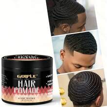 GOIPLE Wave Hair Wax, Men's Strong Hold Water-Based Hair Wax - High Gloss Effect, Creates Smooth Styling, 360° Deep Wave Hair Wax, Styling Pomade Can Freely Shape Various Hairstyles, Suitable For Sports Training, Easy To Use And Improve Hair Quality, All-Day Hold, Suitable For All Hair Types