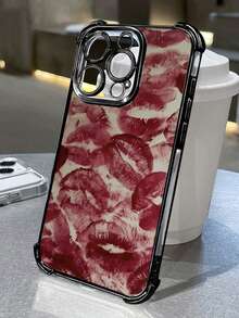 Kiss Pattern Compatible With Apple Phone 14/16/11/17/15/12/13/ProMax/Pro/Plus/Xs Max/XS/X, Shockproof, Camera Protection Transparent Soft Shell Drop Proof Phone - 黑色 - 查看 3