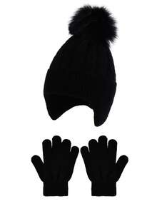 1 Set (1 Hat + 1 Pair Gloves) Kids Knitted Beanie Hat And Gloves Set, Autumn/Winter - 1PC - View 11