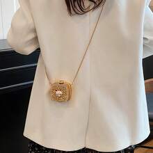 New Fashionable Niche Design Mini Bowknot Versatile Lipstick Earbud Coin Purse With Chain Shoulder Crossbody Bag For Women - Bạc - Xem 6