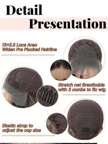 13*3.5英寸高密度150%蕾丝前假发，高品质舒适女士假发，渐变色，30英寸中长直发，采用耐热合成纤维制成，适合度假、家庭聚会、角色扮演和日常佩戴。 - 漸層 - 查看 11