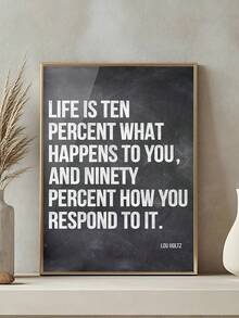 1 pièce Œuvre murale chic OUI CHEF, affiche moderne noir et blanc, la vie est à 10% ce qui vous arrive et à 90% comment vous y répondez, Psaume 91 Parole biblique murale, affiche moderne chrétienne, décoration de chambre, décoration de salon, décoration de bureau, décoration de dortoir, œuvres murales, décoration murale, décoration d'intérieur, décoration de pièce, canevas murale, affiches, œuvre murale avec cadre, cadre en option
