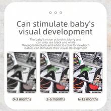 1Pc Black And White Baby Cloth Book For Toddler,Stroller And Crib Hanging Toy,Animal/Fruit/Alphabet/Number Theme,Early Learning Cloth Book For Infant - Multicolor - View 5