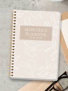 Trees 1pc 2026 Monthly Planner Notebook, A5 Minimalist Monthly Planning Notebook With Calendar Grid, Notes And To-Do List, Ideal Productivity Management Tool For Home, Work And Study, Office Desk Accessory - Multicolor - View 2