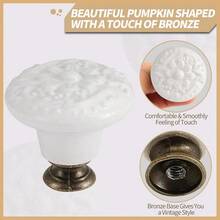 Zernmiarder Juego de 10 pomos de cerámica blanca para cajones de flores tiradores de clóset antiguos con tornillos para armarios cajones armarios y proyectos de bricolaje - Blanco - Ver 3