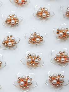 50 piezas de 25mm Apliques de flores de cristal con borde plateado, DIY para joyería, zapatos, ropa, bolsos, regalos