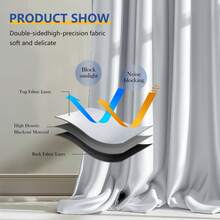 Room Partition Curtains, Track Curtains With Hooks For Blackout Ceiling, Home Decor Living Room Curtains, Perfect For Ceiling-Mounted Track Curtains, Room Partitions For Wall Separation, Suitable For Privacy Curtains In Bedrooms And Living Rooms (Note: Curtain Set Does Not Include Track, Available In White, Beige, Light Gray, Dark Gray, Black). - trắng - Xem 5