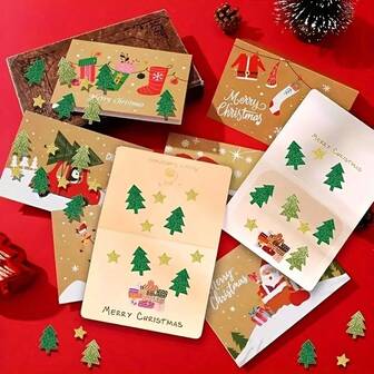 100/150/300 件雪花和圣诞树星形贴纸，自粘闪光泡沫圣诞树和雪花主题贴纸，圣诞派对工艺品，派对装饰，节日贴纸，礼品装饰，闪亮装饰