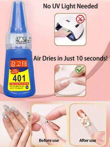20g Super Clear Glue, Waterproof Multi-Purpose Adhesive, Suitable For Nail Art, Plastic, Metal, Faux Leather, Rubber, Wood, Ceramic, Non-Yellowing, Versatile For Tire And Home Repair