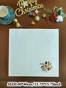 1 pezzo Tovagliolo elegante ricamato al 100% in poliestere, adatto per caffè, ristorante, festa, appuntamento, matrimonio e altre occasioni di decorazione domestica, tovagliolo quadrato