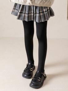 1 Peça Calça Legging Infantil com Forro Térmico Grosso, Quente para Outono/Inverno - Damasco - Visão 6