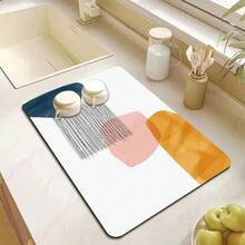 Escurridor de platos de cocina, estera de drenaje antideslizante, almohadilla de drenaje para cafetera, vajilla de secado rápido, mantel individual absorbente de cocina - 13 - Ver 10