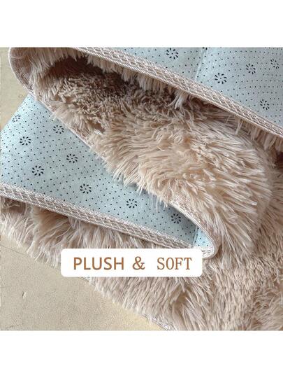 Moderne Indoor Zachte Lightweight Vloerkleed Living Room Bedroom Dorm Polyester Tufted Throw Runner Home ative Plush Fluffy Furry Fur Area Rugs Camel Comfy Vloer Thin Shag Tapijt view 8