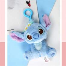 可爱史迪奇天使毛绒玩具 动漫《星际宝贝》玩偶 可爱钥匙扣吊坠 生日礼物 - 藍色 - 查看 7