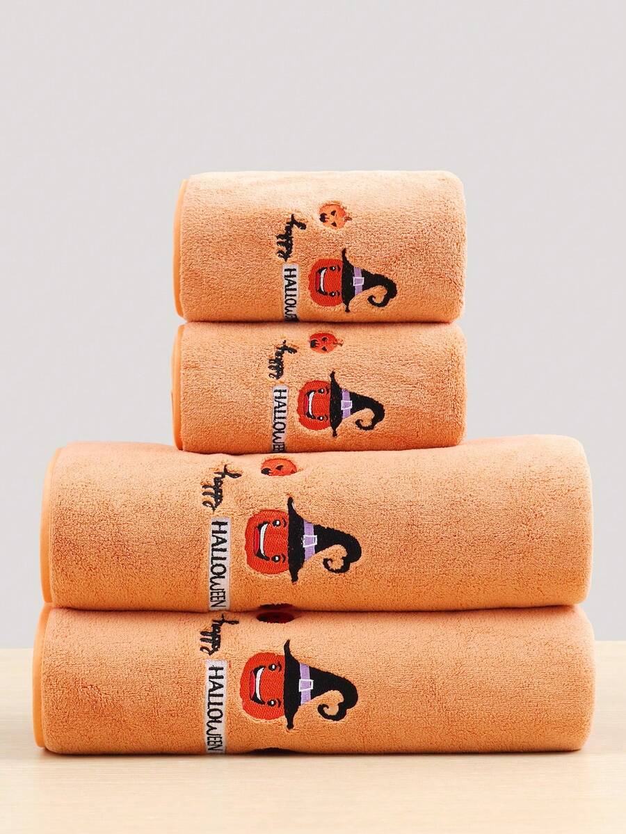 1 chiếc khăn mặt/khăn tắm thêu hình cú bằng vải nỉ san hô, vải siêu thấm hút mềm mại, nhanh khô, làm quà tặng/trang trí nhà cho cặp đôi - Nhiều màu - Xem 1