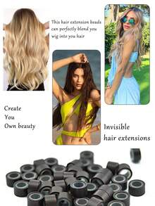 5mm Hair Extentions Beads, Silicone Lined Micro Rings Links, I Tip Weft And Hair Tinsel Beads For Hair Extensions,Multi-Colored - Multicolor - View 7
