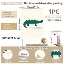 1 gerahmtes/Leinwand Wandkunst, Dinosaurier Tier Thema Dekoration. Badezimmer Wanddekoration. Themen Poster, Schlafzimmer Dekoration, Raumdekoration, Heimdekoration, Ornamente, Winterdekoration für Zuhause, Wanddekoration. Geeignet für Kinderzimmer, Kinderzimmer, Jungen- und Mädchen-Partyräume, Kita-Klassenzimmer Dekoration, wasserfestes Material. Kopfteil Dekorative Tapete, Party Deko Geschenke. Badezimmer Wanddekoration.