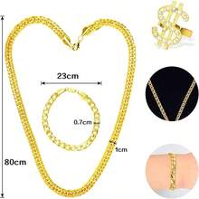 Hombres Perruca Hippie Fasching Disfraz de Carnaval 6 en 1 Disco Set con Afro Perruca Barbada Corbata Gafas Collar Dorado Pulsera y Anillo para 60er 70er 80er Cosplay, Mottoparty, Halloween - Multicolor - Ver 3