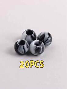 100颗/袋、50颗/袋、20颗/袋 不对称仿玉珠，双色，大孔，DIY饰品制作，适用于手链、项链、手机链，圣诞节、感恩节、复活节、情人节最佳礼物 - 彩色 - 查看 8