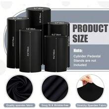 Cylinder Covers Set Of 3 Spandex Cylinder Pedestal Stand Covers Red Cylinder Cover Round Pedestal Cylinder Covers Multicolor Pedestal Cover For Wedding Party Ceremony DecorationKF - 黑色 - 查看 9