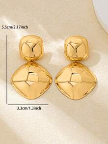 2pcs/Set Fashionable Geometric Shiny Round Earrings For Women