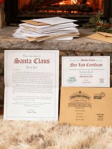 1pc/3pcs/5pcs Santa Claus Christmas Card– Festive Santa Holding Presents Design For Children, Family, Friends & Special Occasions, High-Quality Paper, Sturdy Construction, White Background (Birthday/New Year/Holiday Greeting), Santa Letter, Official Letter Mailed From Santa, Christmas Letter From Santa, Personalized Santa Letter,Festive Calendar