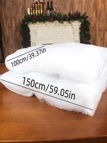 لفة ثلج اصطناعي كبيرة - ديكور شجرة عيد الميلاد الفورية، سفرة الحفلات، ديكور طاولة الطعام، خلفية صور بيضاء | بطانية ناعمة وكثيفة ولينة، مجموعة بطانية ثلج اصطناعي للأعياد