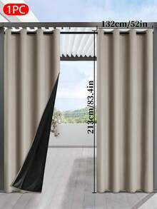 1 件纯色防水遮光窗帘，现代简约隔热，适用于户外、卧室、客厅窗帘装饰 - 彩色 - 查看 18