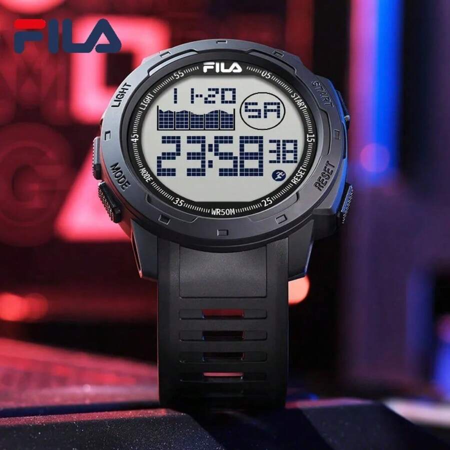 FILA Digital Sport Watch – Retro LED Display, Stopwatch & Alarm | Streetwear Style, Casual Fitness Watch & Gift Choice