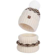 Set de 2 piezas/3 piezas de gorro, bufanda y guantes de punto jacquard de moda para mujer, accesorios versátiles y cálidos para el invierno, para uso diario en invierno (estilo aleatorio de entrega)