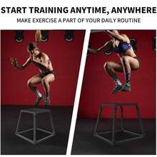 Techigher Plyometric Jump Box, Plyometric Platform Plyobox, Plyo Box, Non-Slip Fitness Exercise Step-Up Box For Home Workout, Conditioning Strength Training, Glutes, Thigh Training - 12in_black - View 4