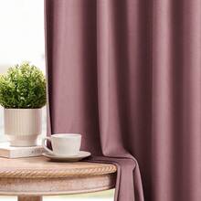 2 Panel Vintage Velvet Curtains, Back Tab Curtains For Living Room, Bedroom And Dining Room, Soft Drape With Good Home Decoration Curtains - Dry Rose - 查看 3