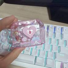 Sanrio 1 pieza Caja de joyería transparente con tapa de  , , , , de alta calidad, ideal para pulseras de cuentas DIY, almacenamiento de juguetes, almacenamiento de bloques de construcción, regalo de cumpleaños/Día de San Valentín