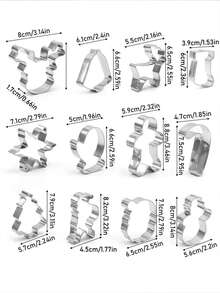12/6/1pc Christmas Series Baking Tool Set, Christmas Cookie Cutting Molds, Diy Cake Baking Tools, Reindeer, Bells, Christmas Socks, Snowflakes, Gloves, Gingerbread Man, Candy Cane, Christmas Tree, Santa Claus, Snowman Shaped Cookie Cutting Molds, Fun Christmas Party Supplies, Festival And Party Supplies