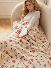 1 pièce Châle en velours de lait, doux, chaud et confortable pour la maison, le bureau, la sieste, la voiture, le canapé, le lit, convient à toutes les saisons, excellent cadeau pour la décoration de fête d'action de grâce